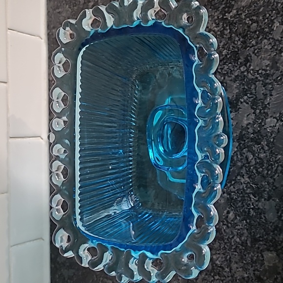 Indiana Blue Glass Covered Pedestal Dish - Picture 6 of 16